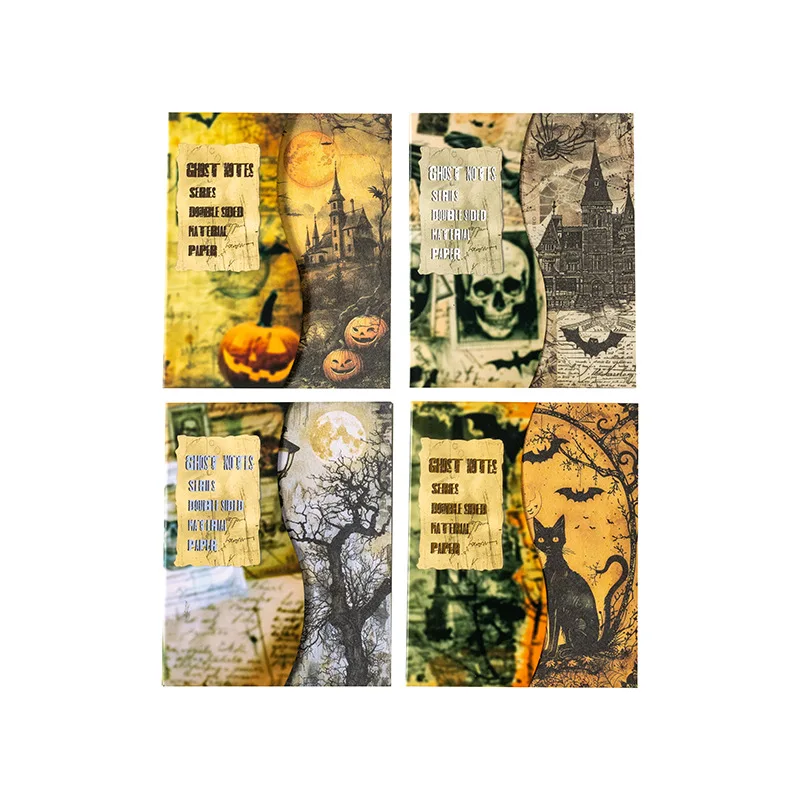 

10sets/lot Memo Pads Material Paper Ghost Notes Junk Journal Scrapbooking Cards Retro Background Decoration Paper