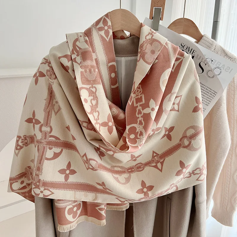 

Thickened Warm Double-Sided Scarf - Women's Versatile Faux Cashmere 2-in-1 Student AC Shawl Cold-Resistant Neckwarmer