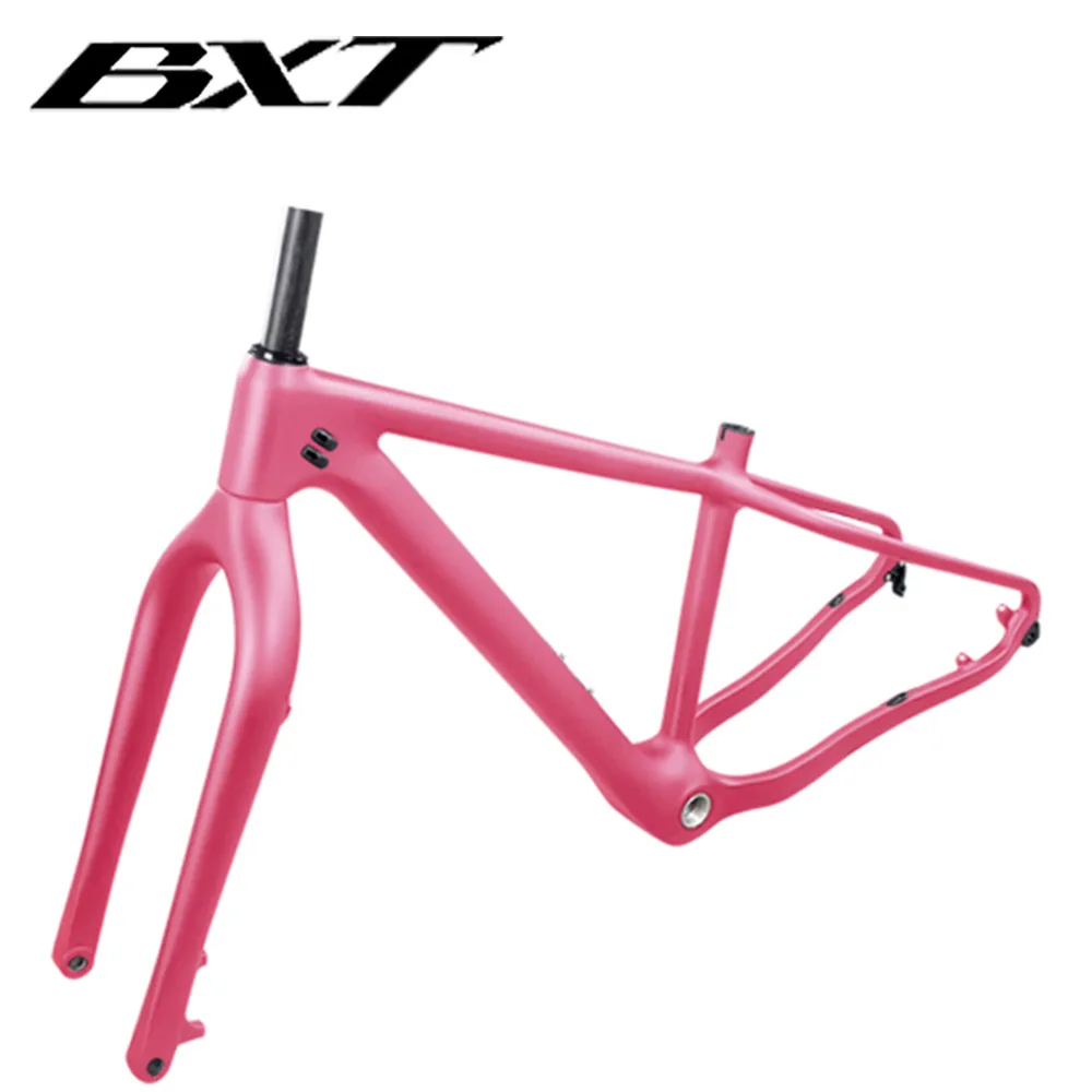 BXT T800 Carbon Fiber Snow Fat Frame 1-1/8 to1-1/2 Tapered Frame 31.6mm Frame And Snow Fork 26er Fat Frames Thru Axle Frameset