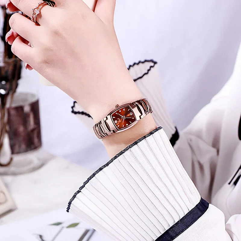 Unique Women Rose Gold Watch Small Classic Simple Minimalism Casual Lady Watch Fashion Casual Dress Watch for Female