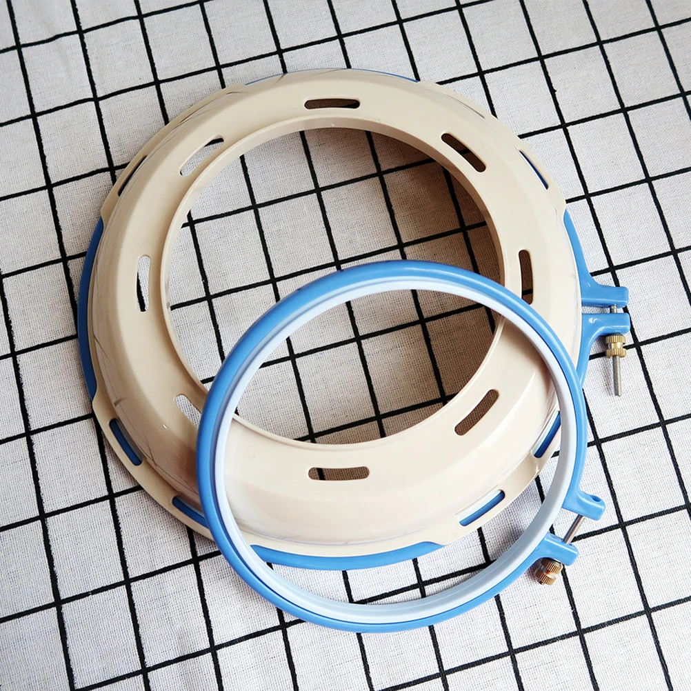 

1pc Plastic Embroidery Hoops Adjustable Round Cross Stitch Rack Kit For Women Durable Easy Use Embroidery Accessory