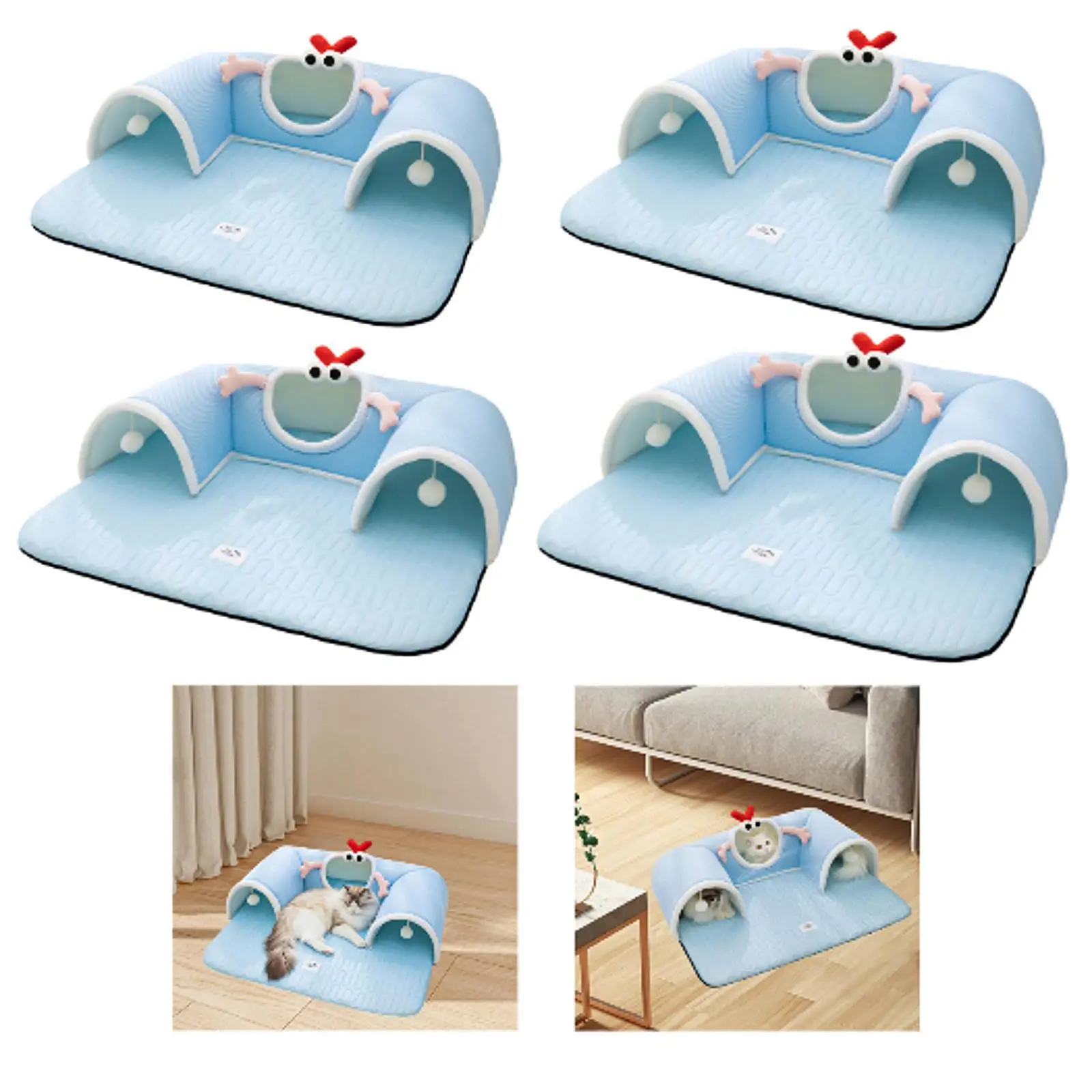 Cat Tunnel Mat Nest Summer Activity Center for Hamster Indoor Cats Kitten