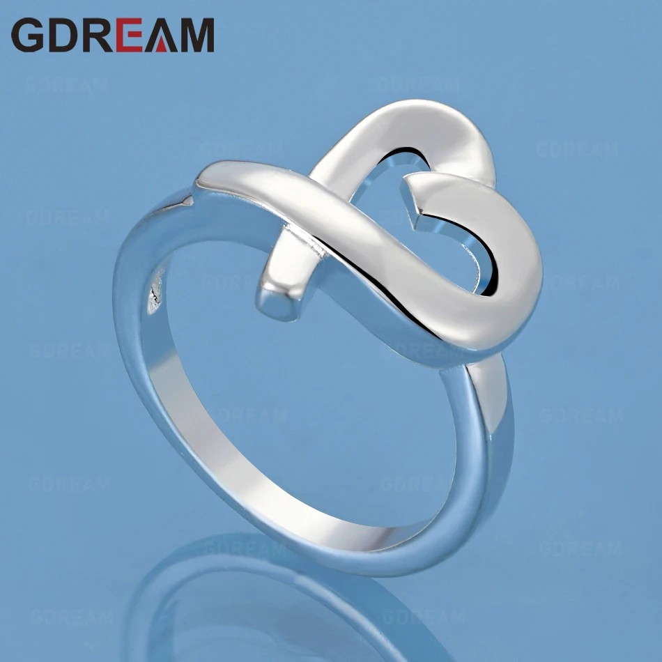 

GDREAM 925 Sterling Silver 6-10# Smooth Openwork Heart Ring, Everyday Accessory For Women, Simple And Elegant Jewelry