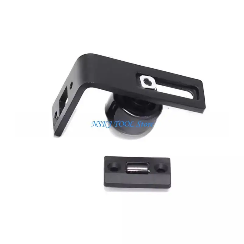 نظام بكرة مسار باب الحظيرة L8RC، سهل التركيب، دليل باب بقاعدة من الفولاذ الكربوني، تصميم مضاد للتمايل، لمسة نهائية سوداء غير #3