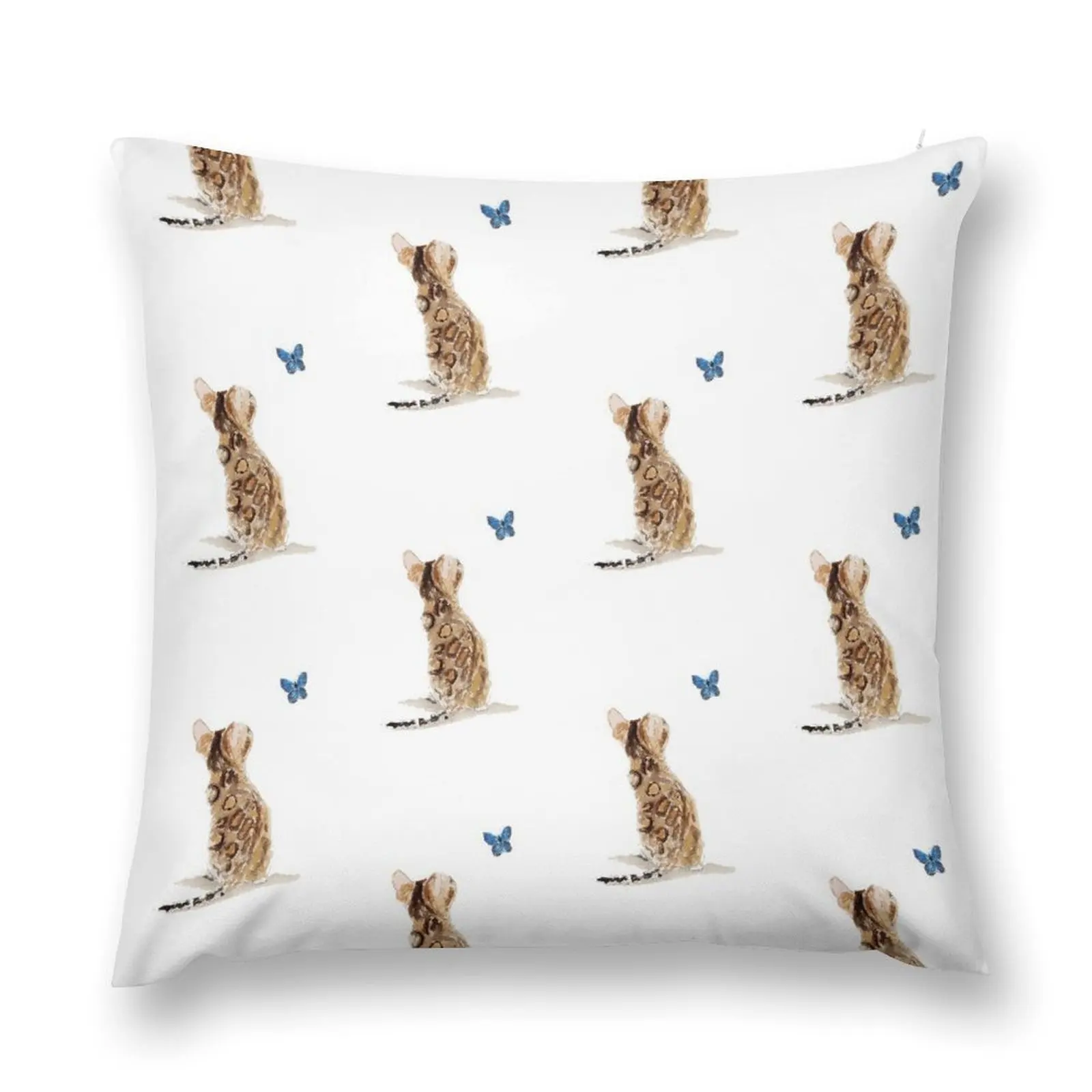 Bengal Cat & Butterfly Throw Pillow Custom Cushion Photo pillow cover luxury Pillowcase Cushion pillow