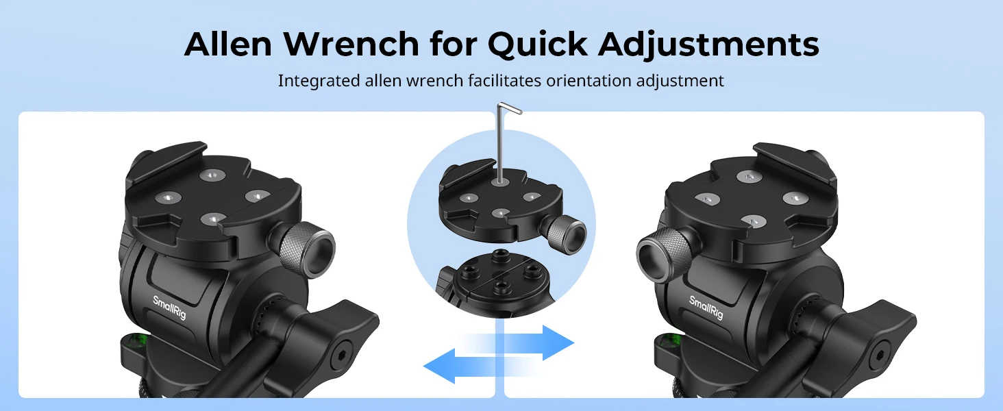 SmallRig Videokopf CH3, nur 271 g, maximale Belastung 3 kg, tragbarer Fluidkopf zum Aufnehmen von Outdoor-Anzügen, Arca-Swiss Schnellwechselplatte 4936 – Detail 5