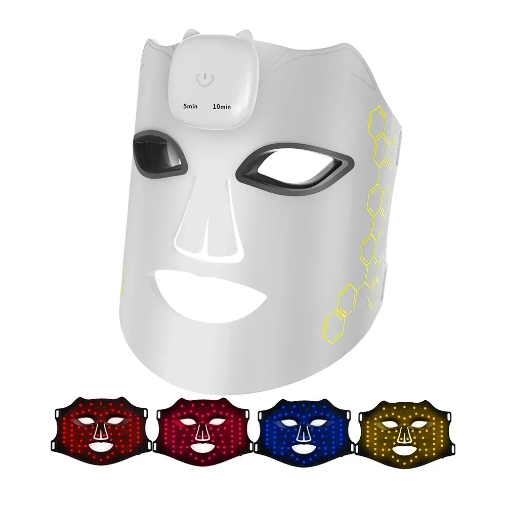 Maltose2024 New Trending Korean Popular 4 Colors Silicone Red Infrared Led Light Facial Therapy Mask Beauty Led Face Mask