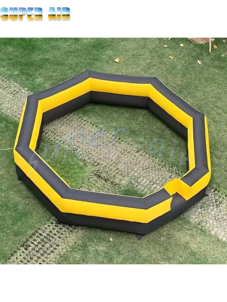 

Commercial children‘amusement park black and yellow rental inflatable wall with fan for sale