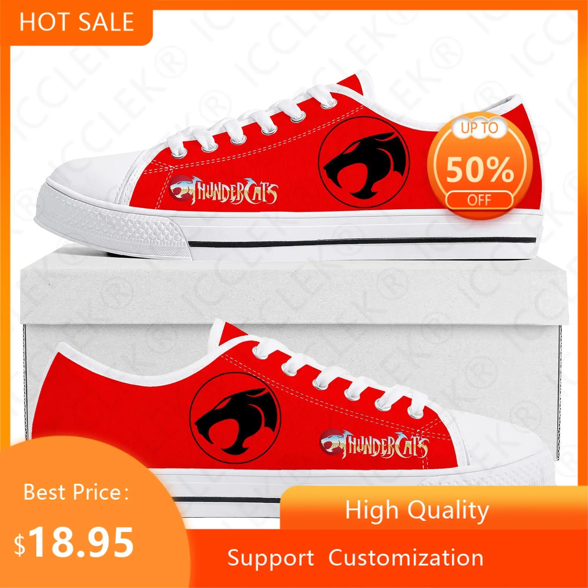 Thundercats Cartoon Low Top Sneakers di alta qualità uomo donna adolescente tela Sneaker coppia scarpe Casual scarpe bianche personalizzate