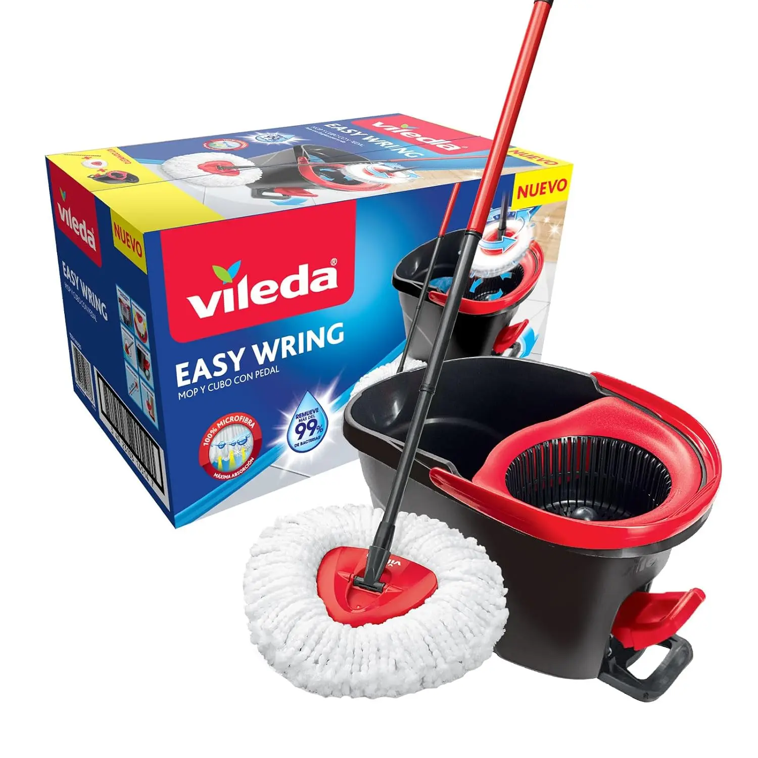 

Effortless Microfiber Mop and Bucket Set with Power Spin Wringer for Easy Cleaning