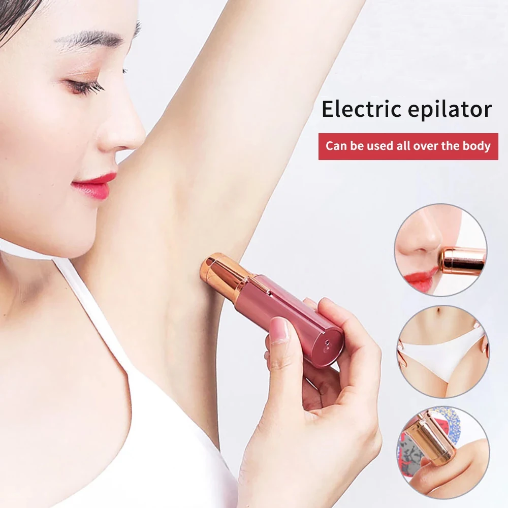 Women Mini Portable Electric Epilator Eyebrow Trimmer Under Arm Hair Remover Face Removal Lipstick Shaver Shaving Tool