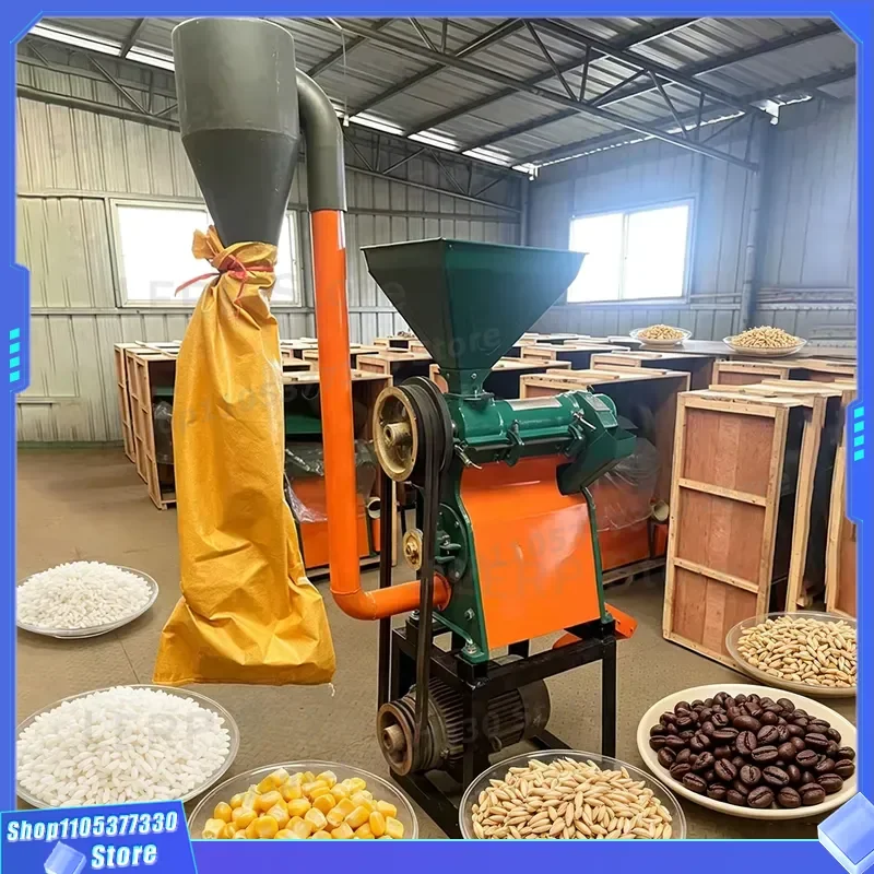 Automatic Rice Milling Machine 1000kg/h Corn Wheat Bean Sheller with Bran Separator and Elevator for Grain Processing Plant