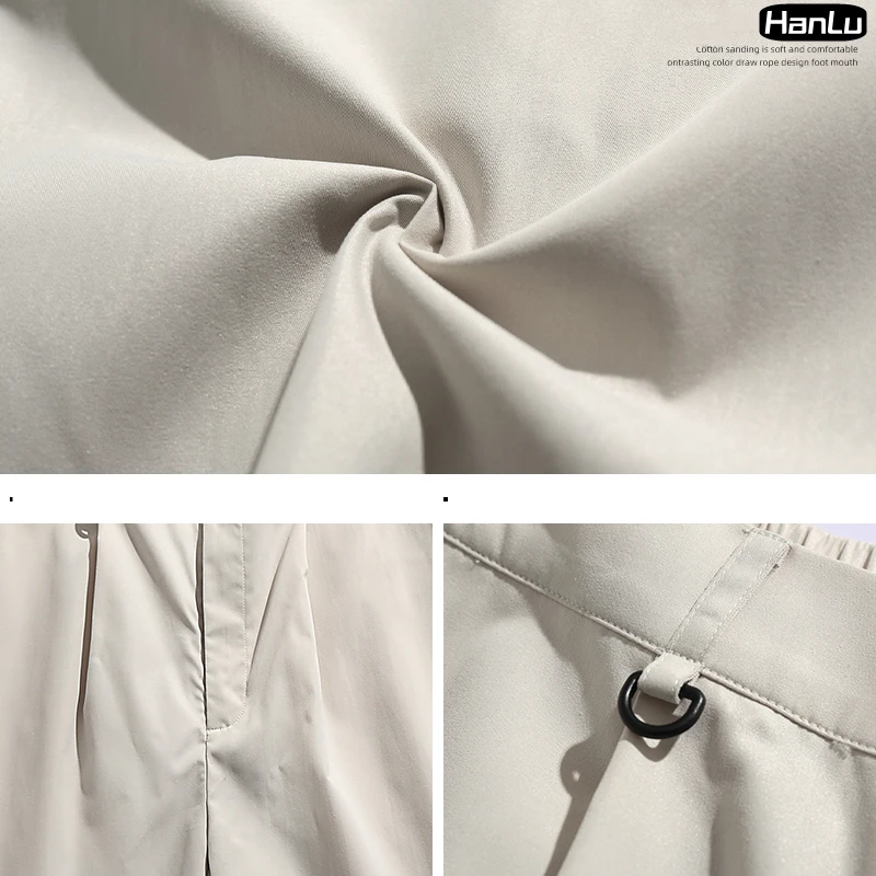 Men's shorts Summer thin zipper loose fitting shorts Men's solid color casual suit shorts High quality jogging shorts