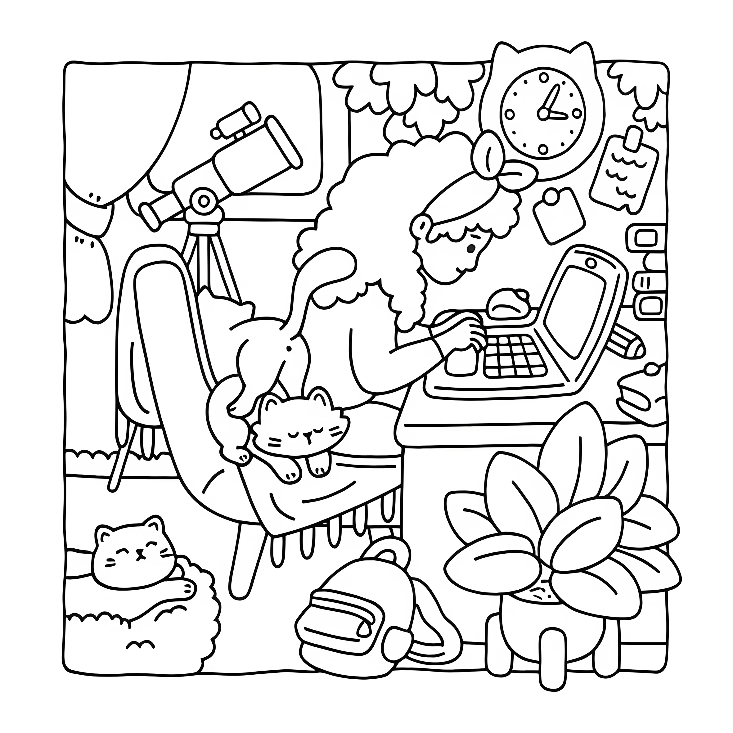 PAWSOME MOMENTS: Coloring Book for Adults Featuring Cute Cozy Daily Activities for Relaxation (Cozy Spaces Coloring)