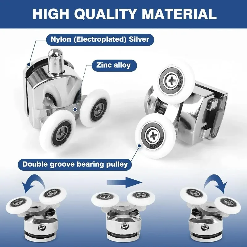 

Ролики для душевых дверей из цинкового сплава 23 мм, изогнутые, с противоударным блоком, аксессуары для дверей ванной комнаты