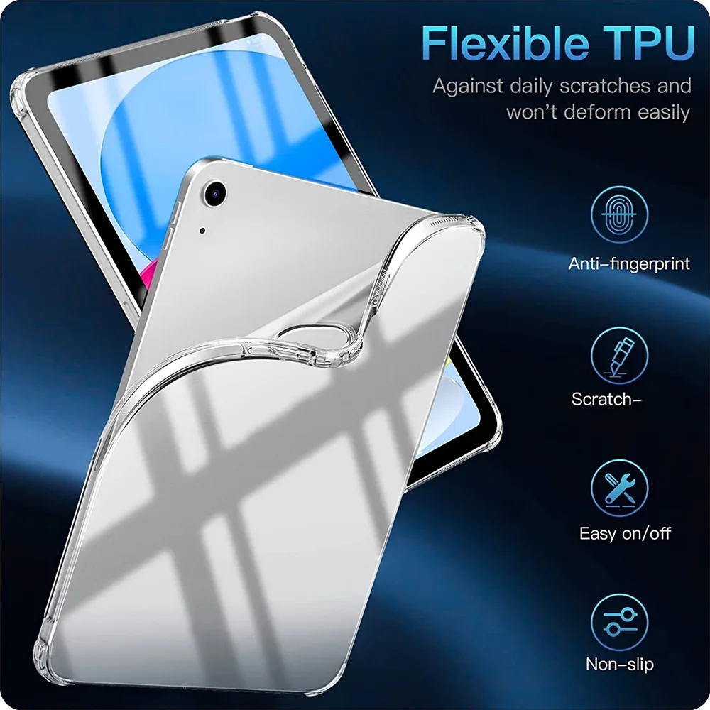 Transparent Case For iPad Air 13 11 M4 M3 M2 2026 Case iPad 11th 10th Gen 10.2 Gen 9 8 7th Air 4 5 Mini 6 7 8.3 Mini 5 4 3 Cover