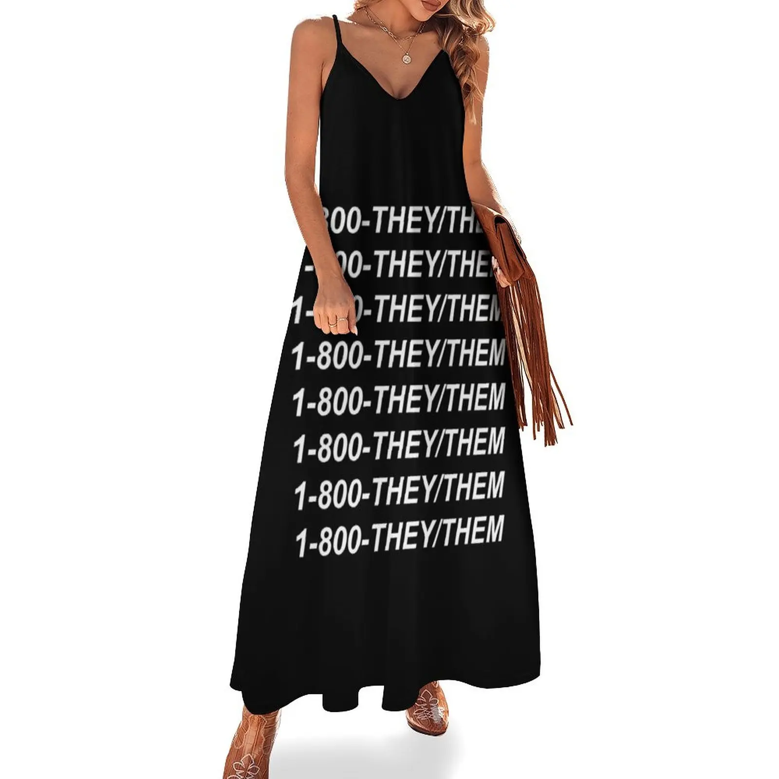 

1-800-THEY/THEM Sleeveless Dress Dresses gala Womens dresses Dress
