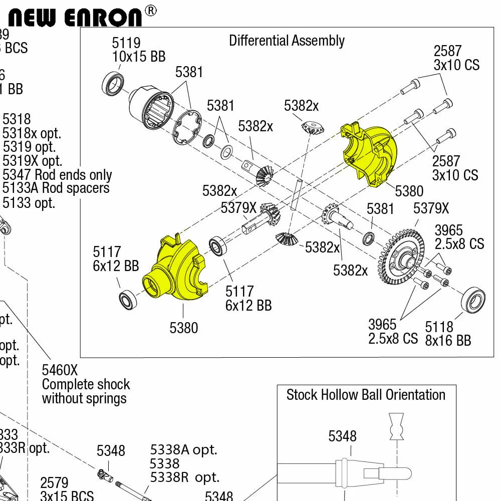 NEW ENRON 1Pcs Aluminum #5380 Differential Housing Case & Screws for RC Car Traxxas 1/10 Revo 3.3 53097-3 Slayer Pro 4X4 59076-3