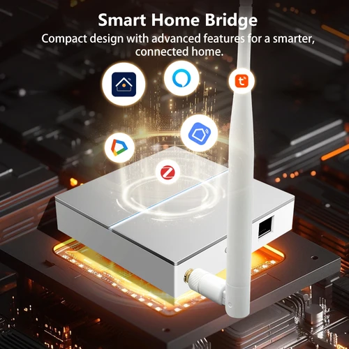Imagen 2 del producto AVATTO Tuya ZigBee Gateway con antena puente de enlace inteligente Hub de malla con cable automatización del hogar funciona con Alexa Google Home