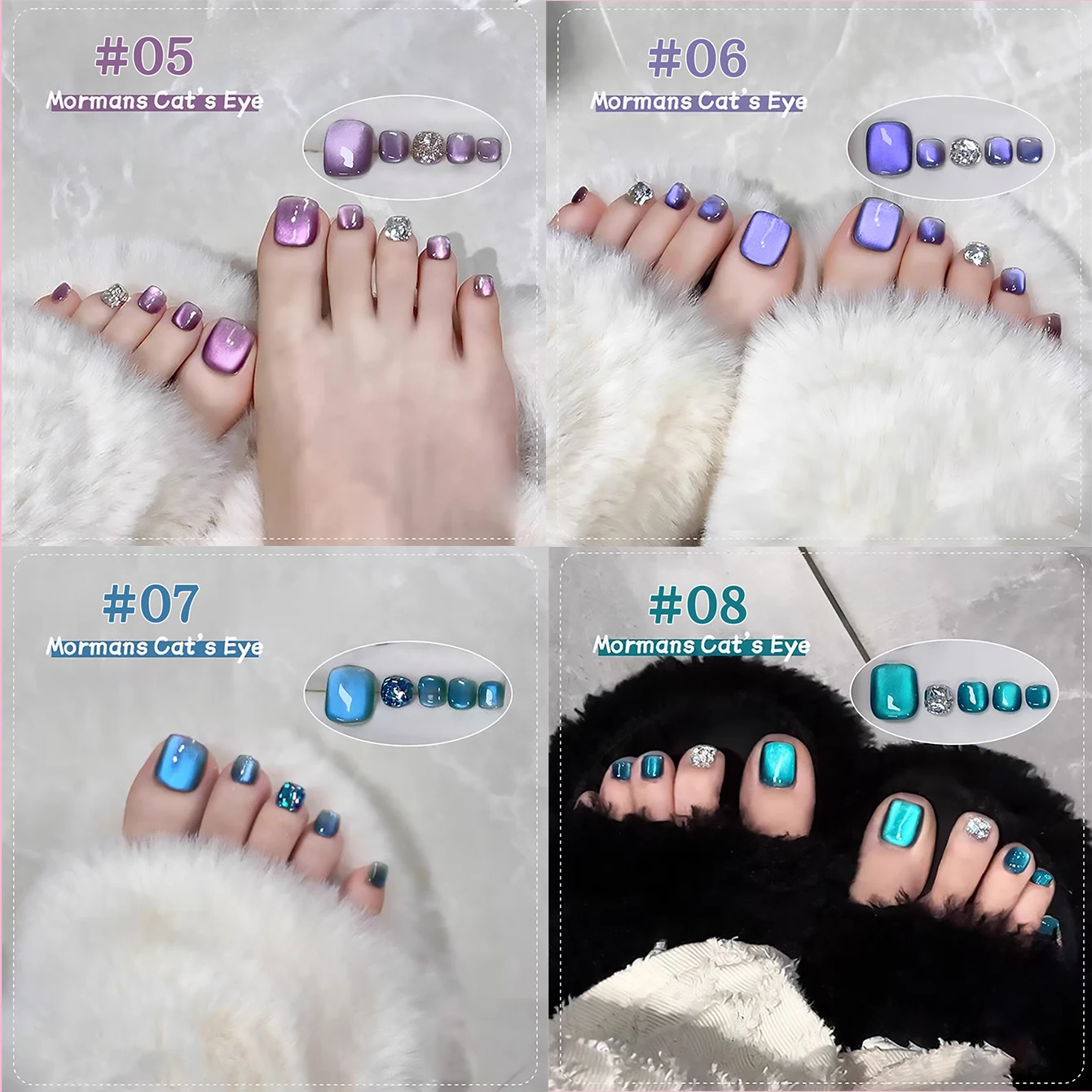 1pcs PSK Summer Autumn Crystal Cat Eye Gel Nail Polish 2025 New Molmans High Density Porcelain White Glass Beads Amber Nail Art