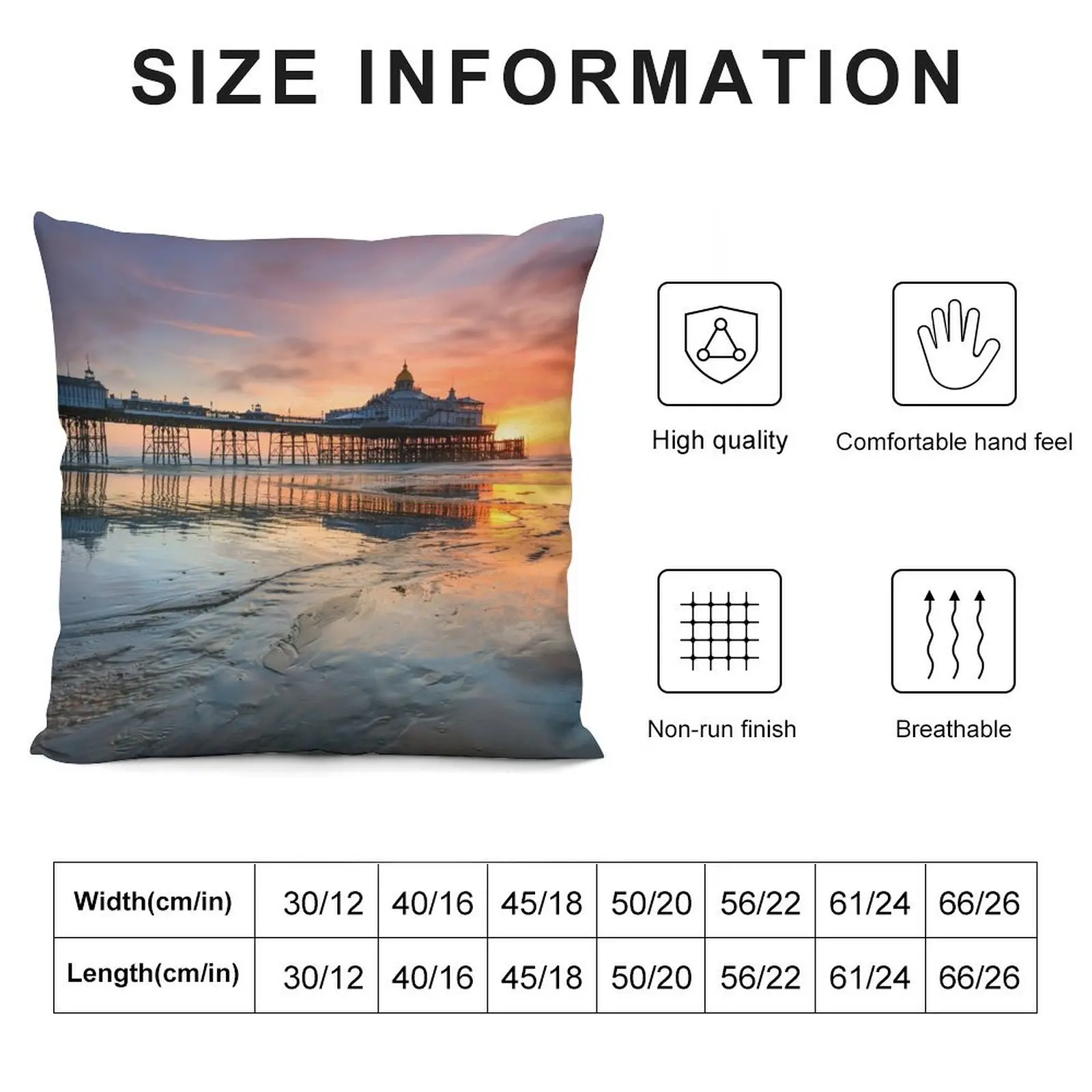 Sunrise reflected in Eastbourne Beach Throw Pillow christmas decorations for home 2025 Cushions pillow