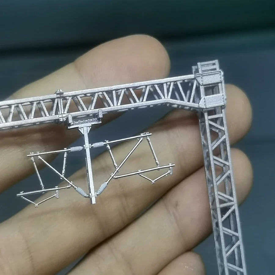 N scale 1/160  Railway track contact network Lattice hard span Grid Crossbar  Contact network truss span