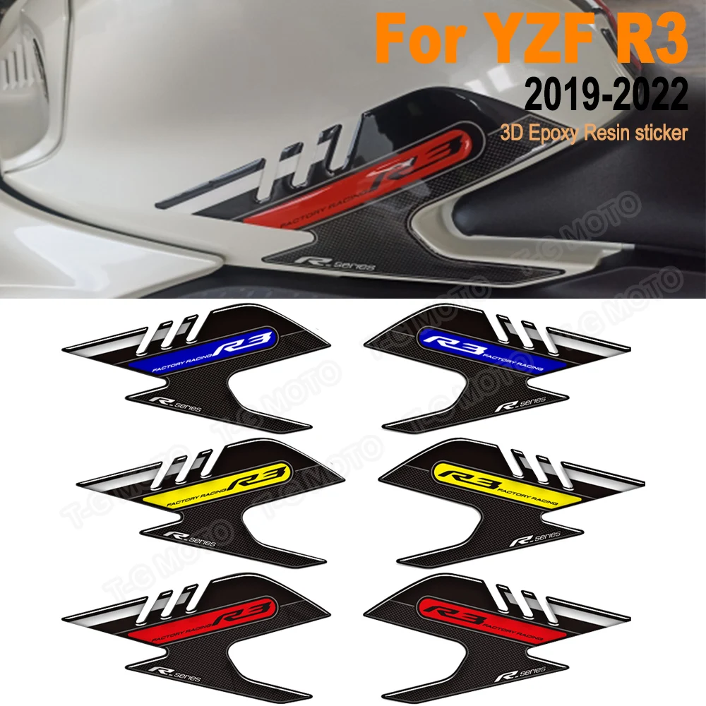 

For YZF R3 YZF-R3 YZFR3 2019 2020 2021 2022 Motorcycle Fuel Tank Side Anti Slip Protection Pad Knee Grip Stickers ﻿