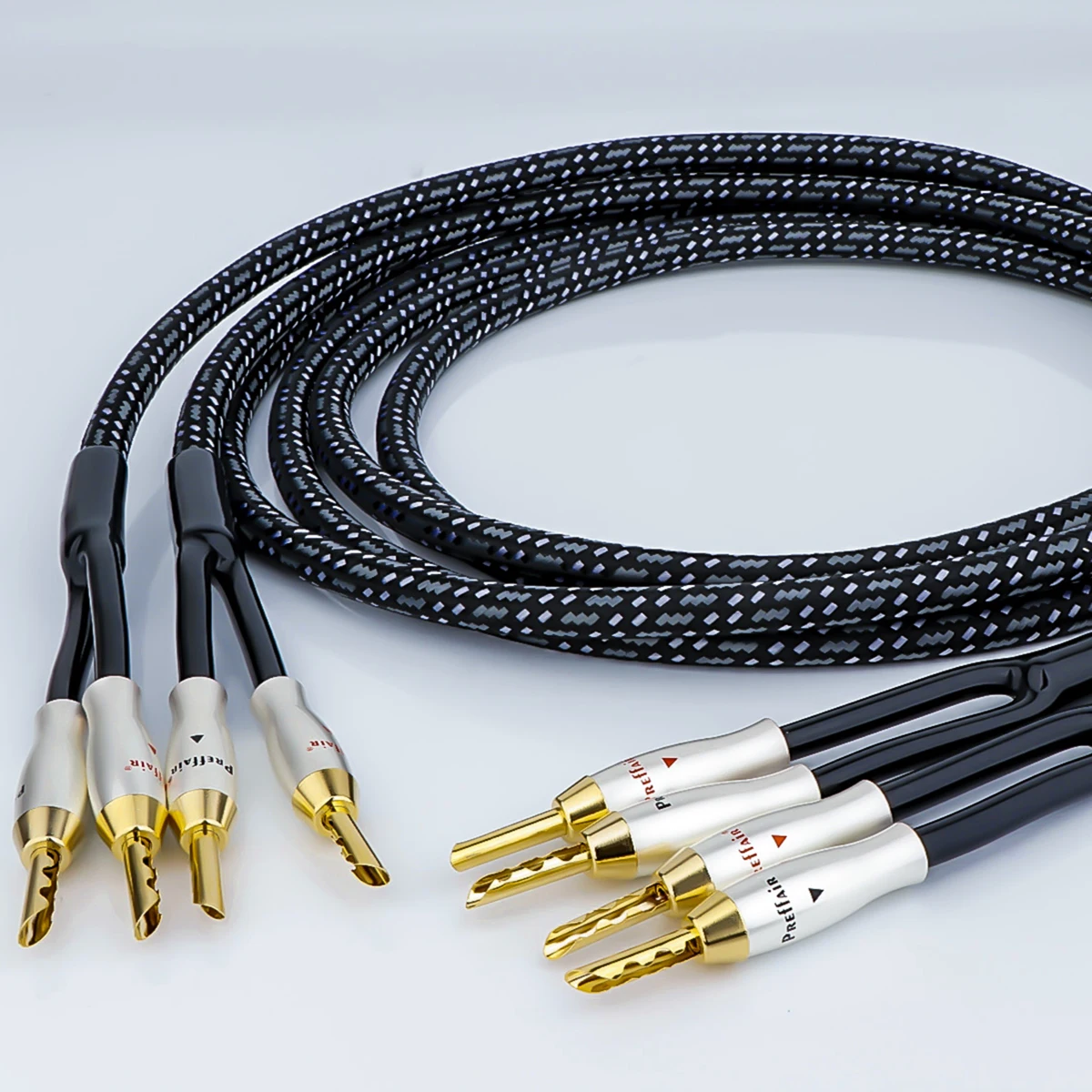Pairhifi 14guage bfa Bananen stecker Lautsprecher kabel hifi occ versilberte Lautsprecher kabel mit Bananen steckern für HiFi-System verstärker – Detail 8