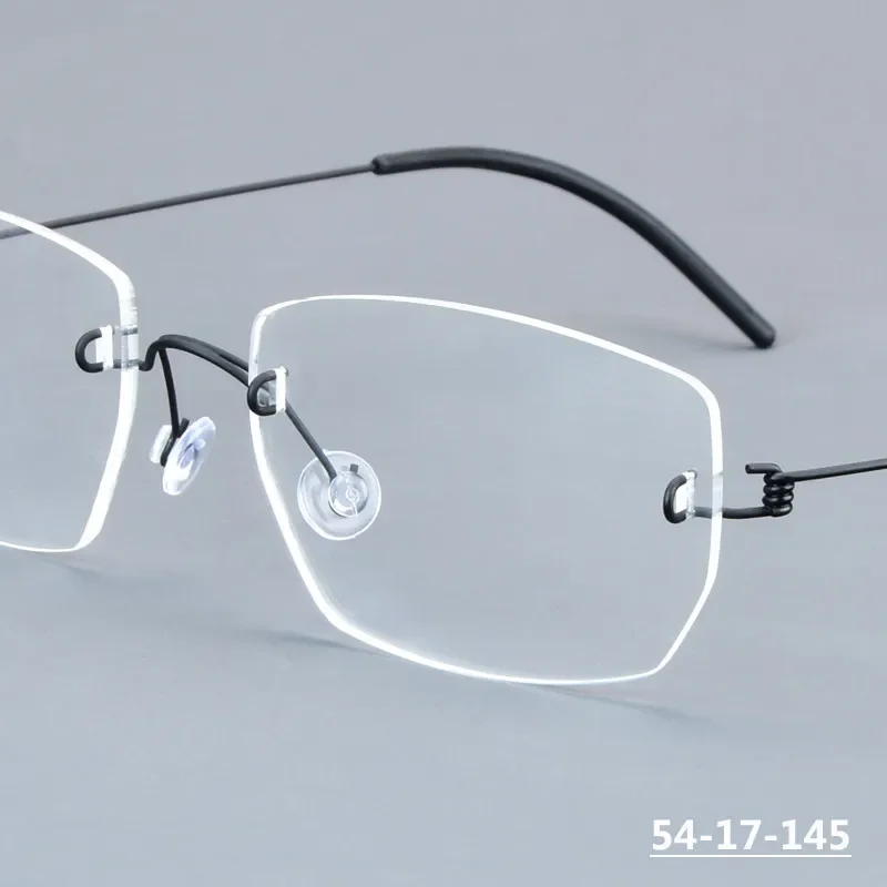 

Irregular Square Frameless Glasses Mens Women Titanium Ultralight Thin Eyeglasses Screwless Designer Rimless Spectacles Eyewear