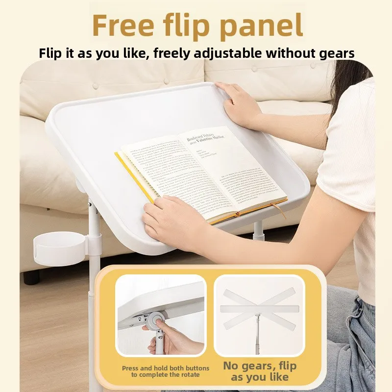 Mesa de cabeceira com elevação móvel, sofá lateral para casa, mesa para notebook, mesa pequena dobrável, mesa