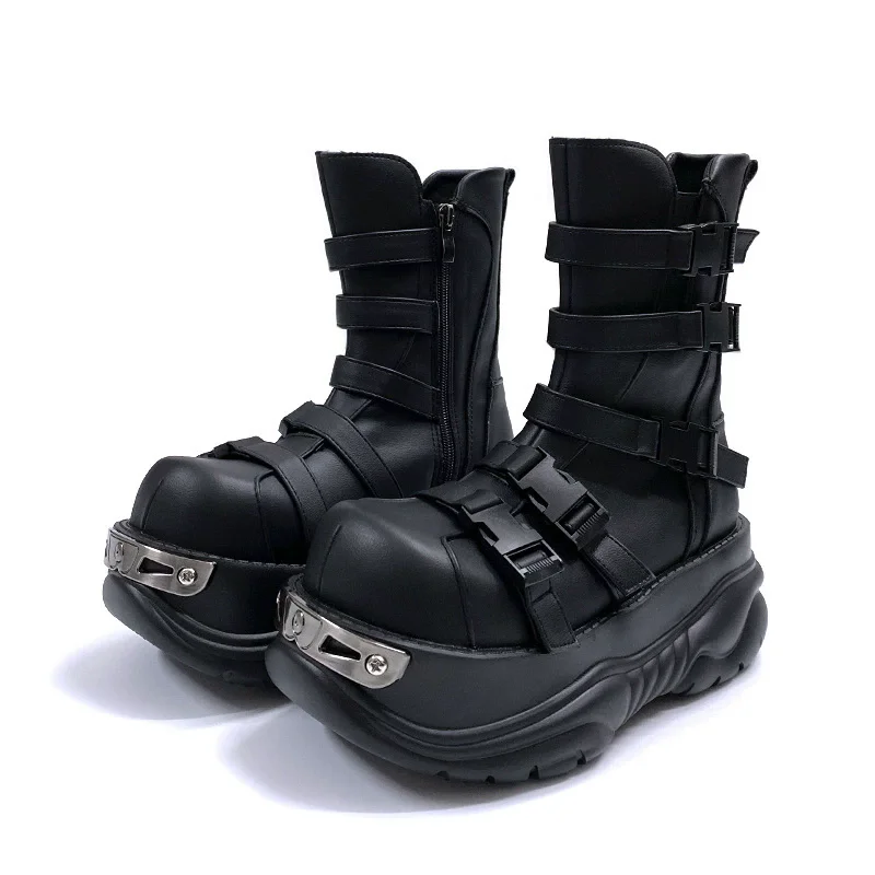 

2026 New Daddy Shoes Platform Retro Women's Heightened Casual Sneakers Punk Gothic Y2K Rubber Boots For Women