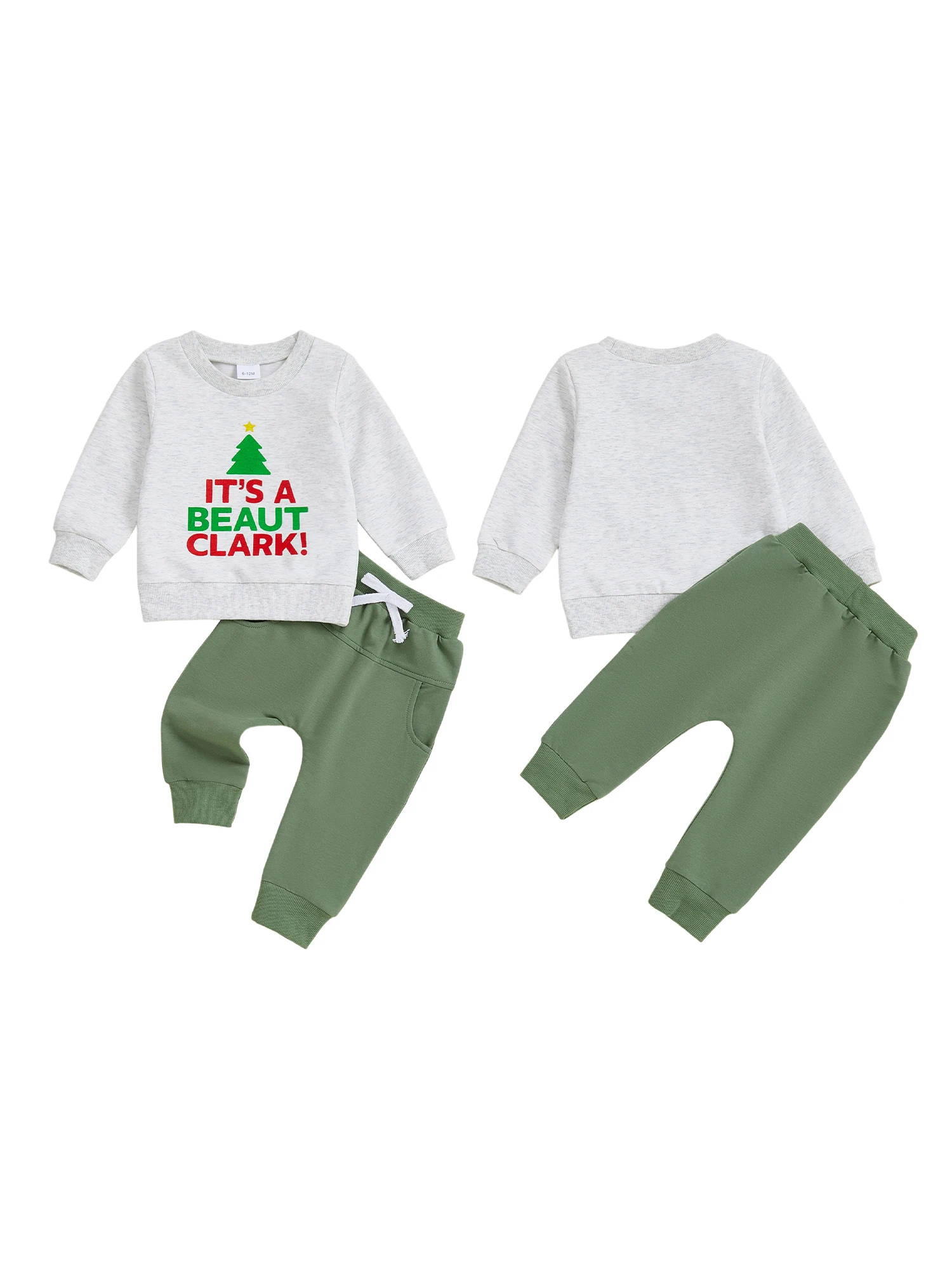 

Baby Girl Christmas 2 Piece Outfits Long Sleeve Round Neck Santa Claus Print Tops and Elastic Waist Leggings Set for Toddler