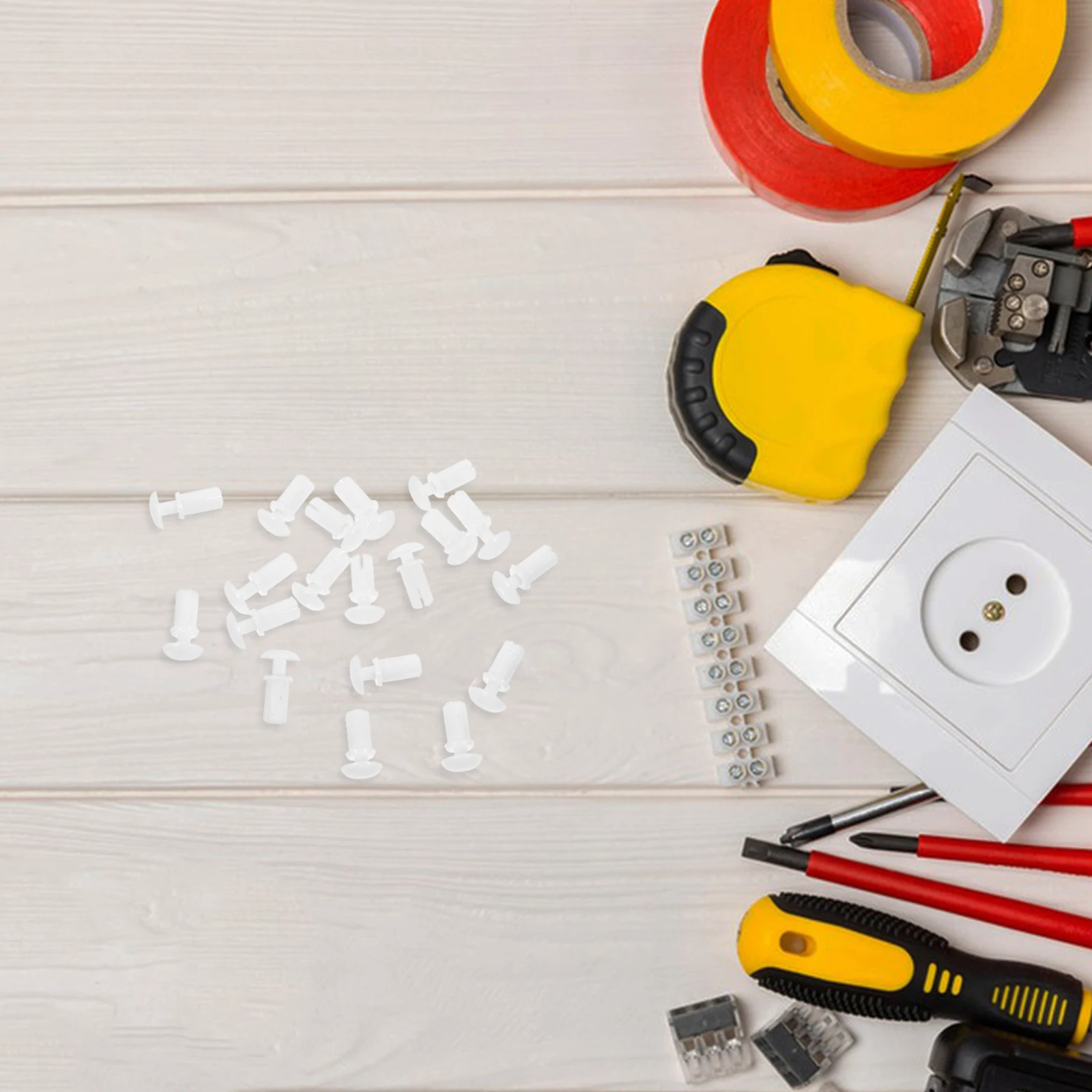 

100pcs Plastic Rivet Expansion Clips White Insulation Fasteners For Car Panel Bumper Trim Auto Body Door Clip Replacement Nylon