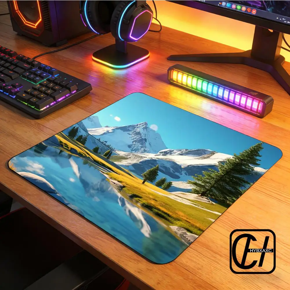 

Gaming Office Non-Slip Mouse Pad Scenic Mountain Flower Landscape Desk Mat PC Computer Accessories Gamer Setup Decoration XAXC