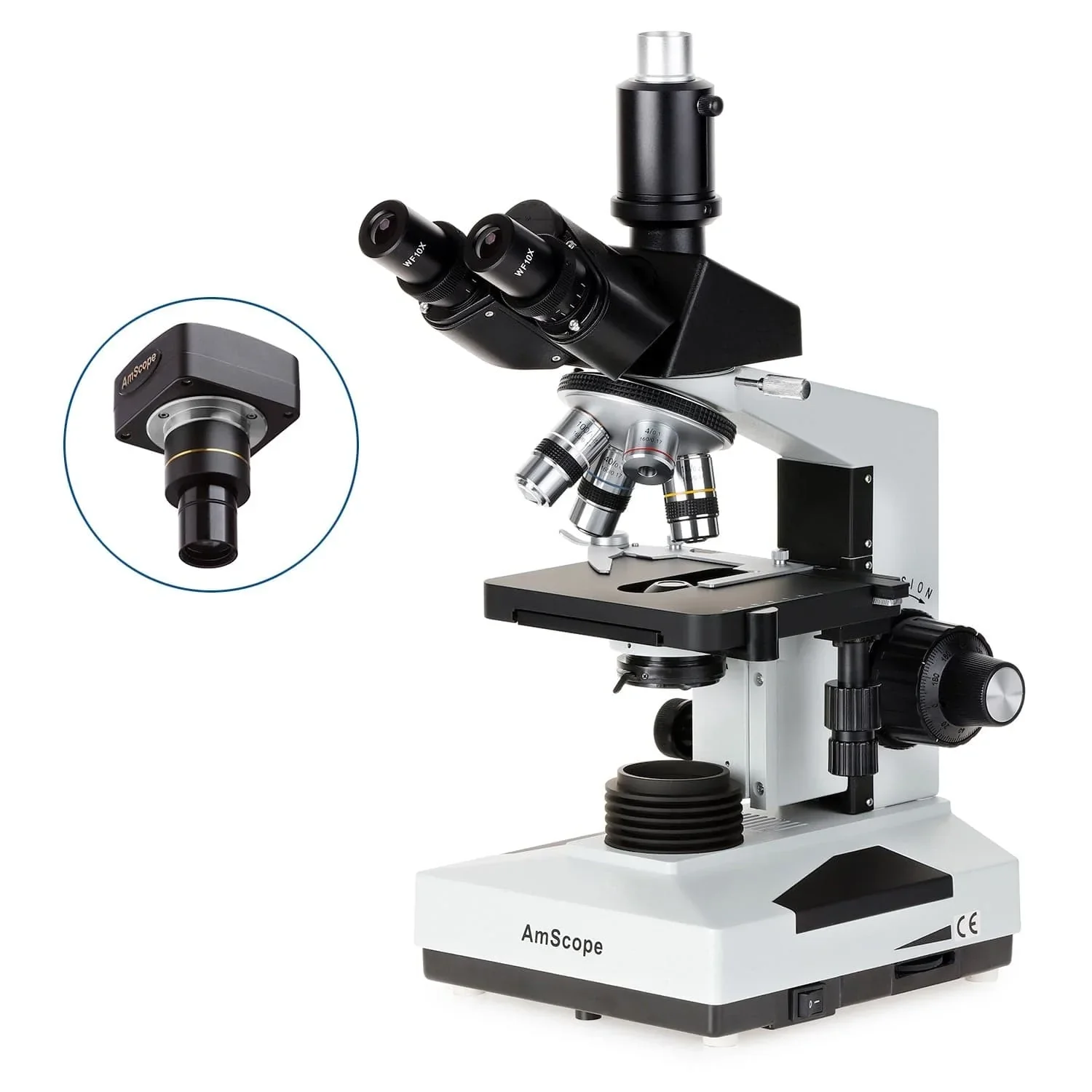 AmScope 40X-2000X Trinocular Biological Compound Microscope w/1.3MP USB 2.0 C-mount