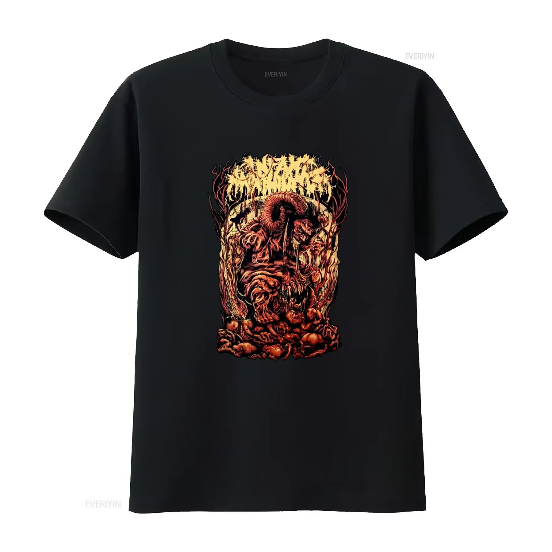INFANT ANNIHILATOR Childchewer Print T Shirt for Heavy Metal Band Style vintage Washed Stylish Slightly Unisex Casual