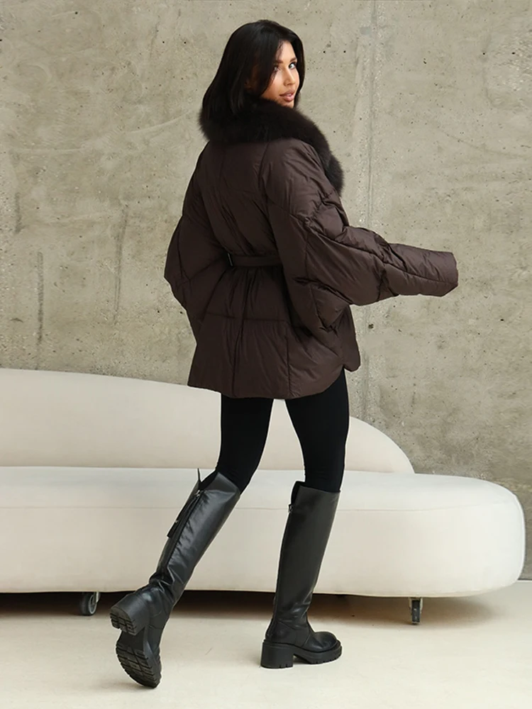 شتاء جديد دافئ رشاقته سترة معطف للإزالة الفراء طوق فضفاض الخبز معطف فضفاض شيك أسفل سترة معطف 2025 المرأة أبلى