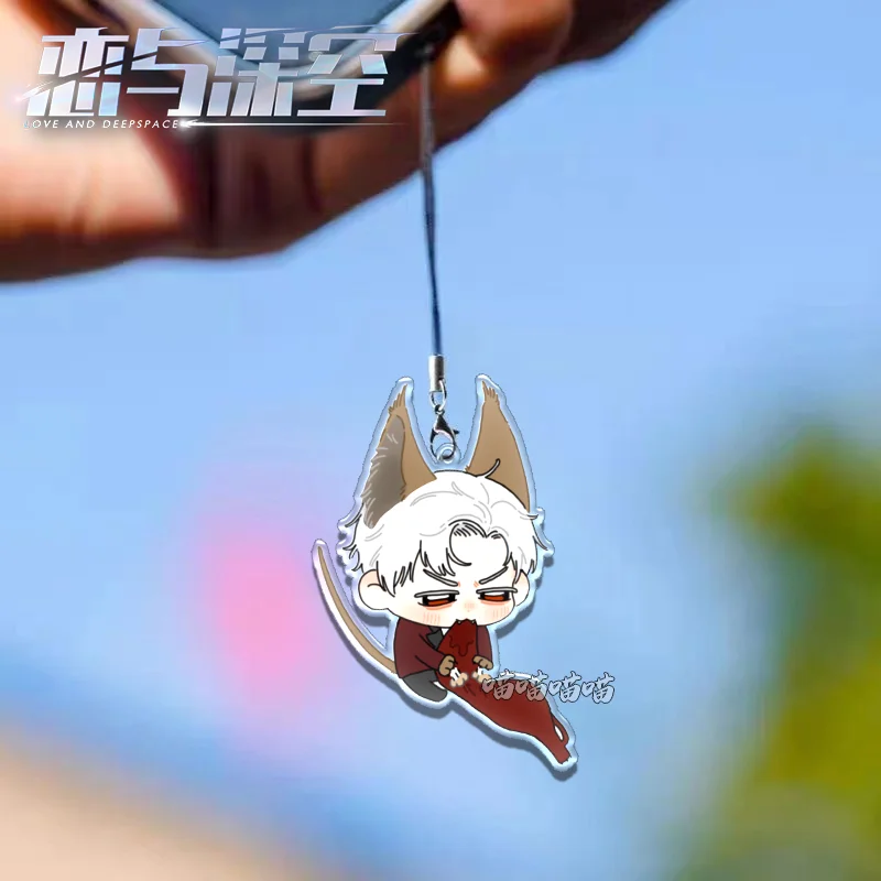 4 個アニメ愛と深宇宙ラファエル・ザビエルアクリルかわいい携帯電話チェーンペンダントキーホルダーストラップバックパックペンダントギフト