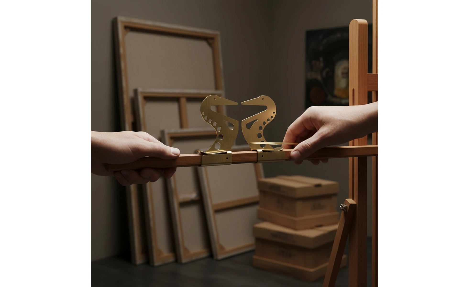 Artist Hand Rest Bridge Adjustable Artist Bridge Hand Rest Art Supply Curved Metal Clamp Brackets for Artists, Drawing