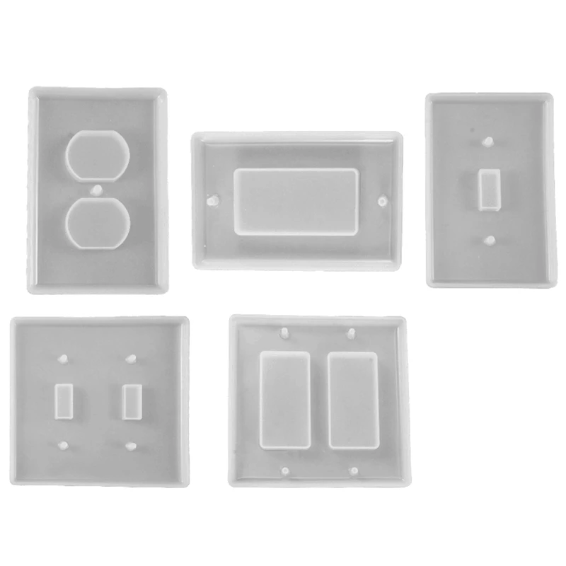 5 Pcs Light Switch Cover Switch Socket Panel Plaster Mold Resin Molds Epoxy Mold For DIY Crafts Making Home Decor