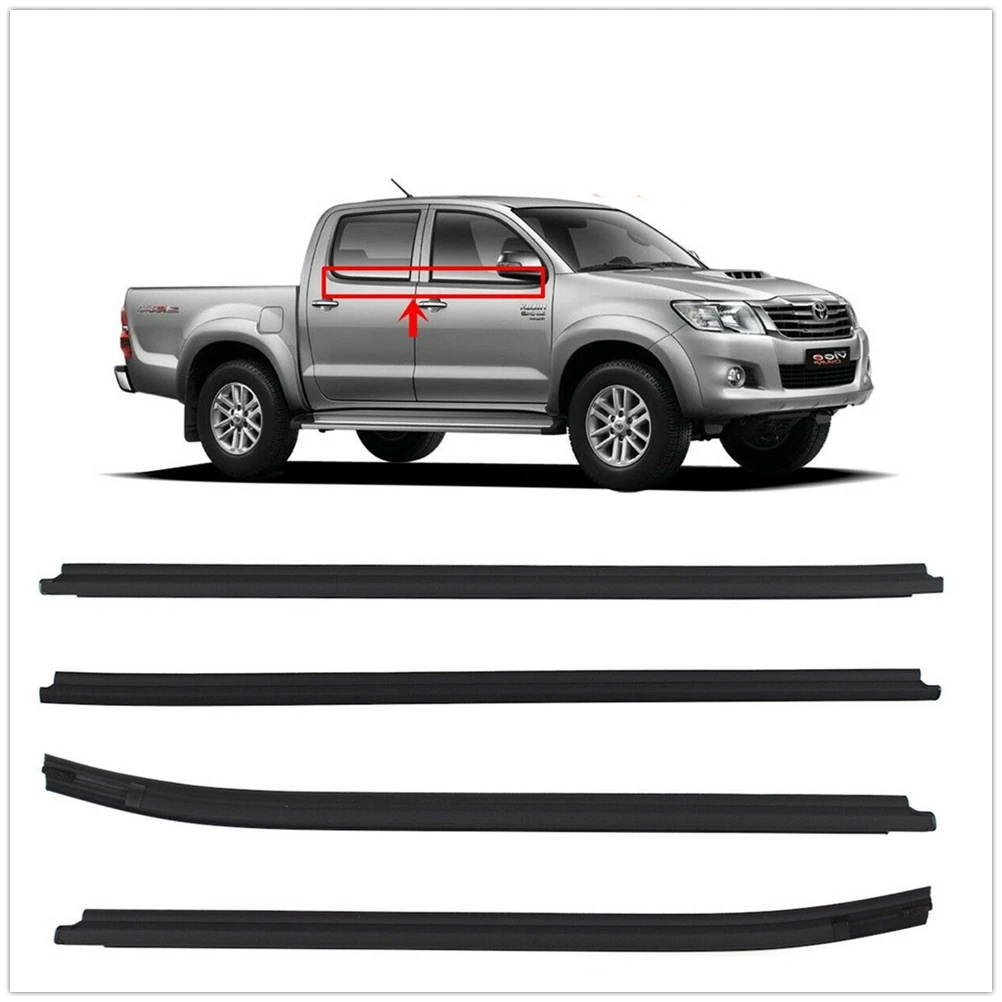 

For Toyota Hilux SR5/Vigo/MK6 Pickup 2004-2015 Double Cab 4 Door Exterior Window Sealing Strip Waterproof Seal Weatherstrip Trim