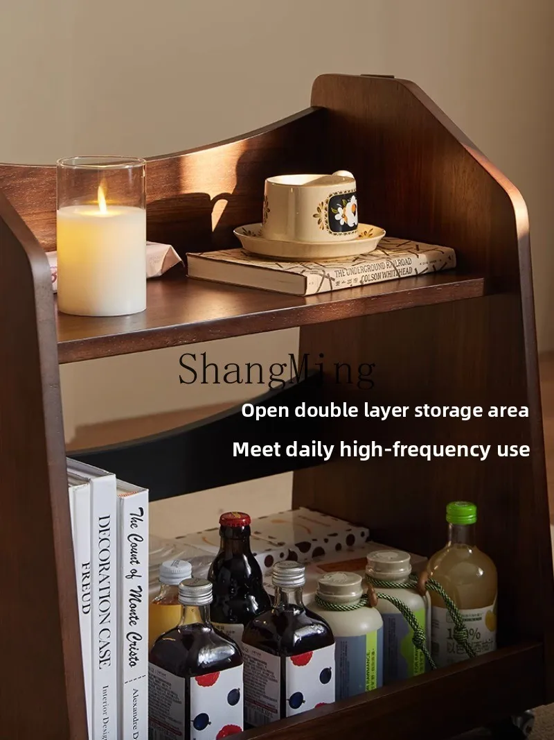 LXY الرجعية حافة الخشب الصلب شقة صغيرة غرفة المعيشة أريكة الجانب الزاوية طاولة صغيرة #2