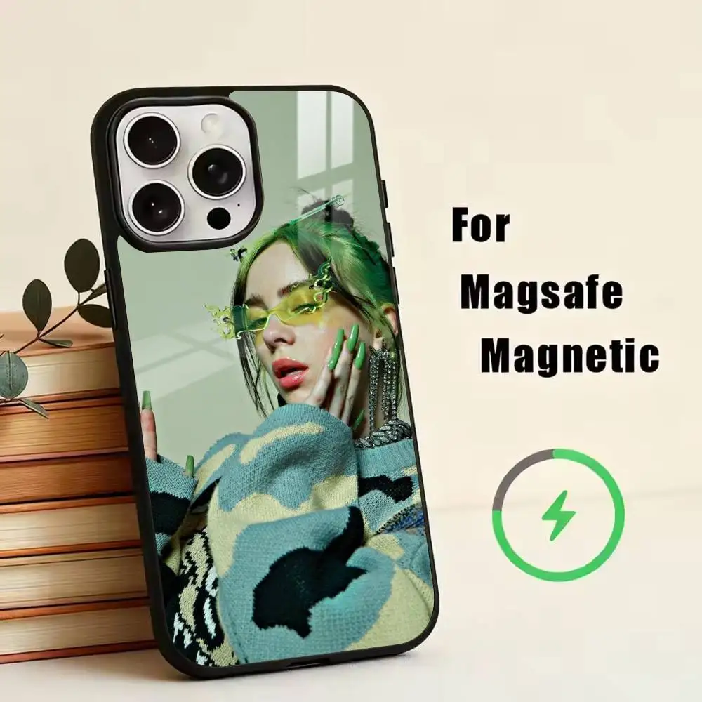 Z-Singer-Billie Eilish  Phone Case For iPhone17,16,15,14,13,12,11 Plus,Pro Magnetic For Magsafe Wireless Charging