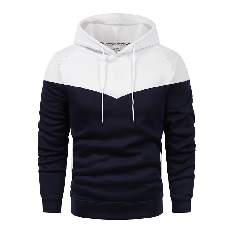 2 Color Splicing men's hoodie grab fleece warm men's sweatshirt Fashion street casual men loose breathable jumper brand hoodie