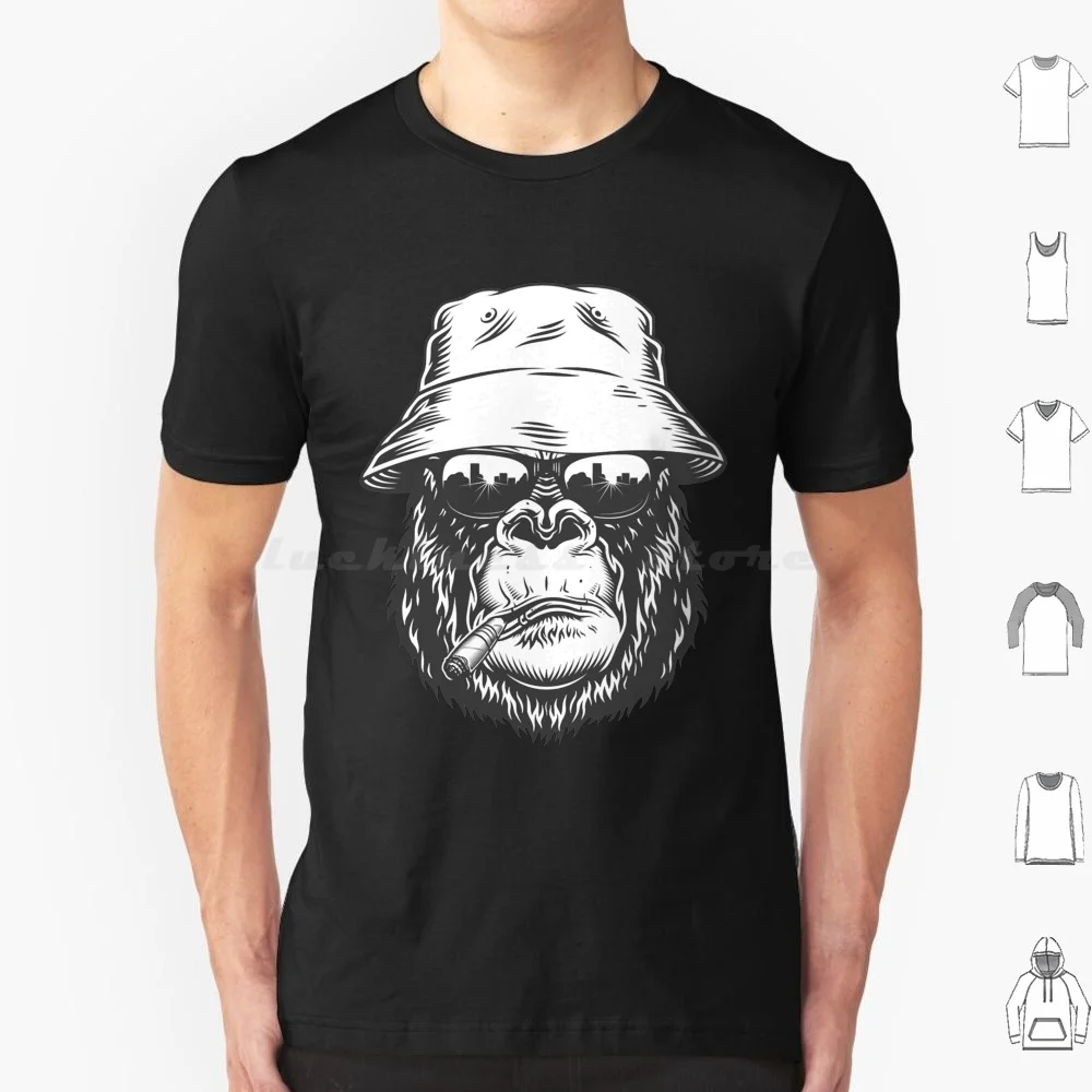 

Monkey Business T Shirt 6xl Cotton Cool Tee Chimp Monkey Chimpanzee Ape Butterflies Pattern Splash Headphones Music Wildlife