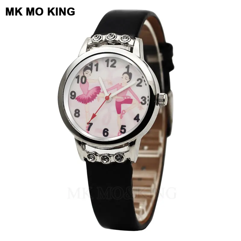تصميم فريد لطيف الوردي للأطفال ساعة الكرتون الرقص فتاة صغيرة كوارتز ساعة طفل الأطفال الصبي الترفيه ساعة رياضية