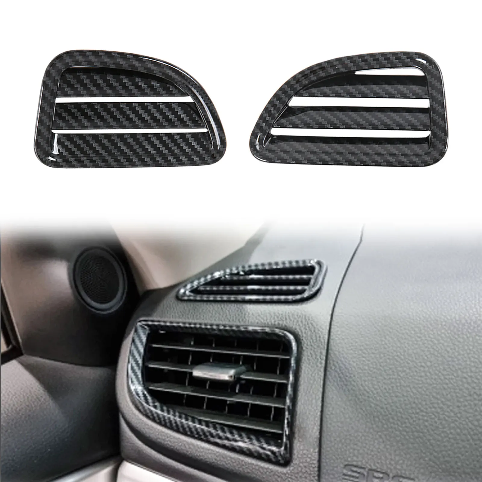 Front Air Conditioner Vent Outlet Cover Trim For Mitsubishi Montero Pajero Sport 2016 2017 2018 2019 2020 2021 Carbon Fiber