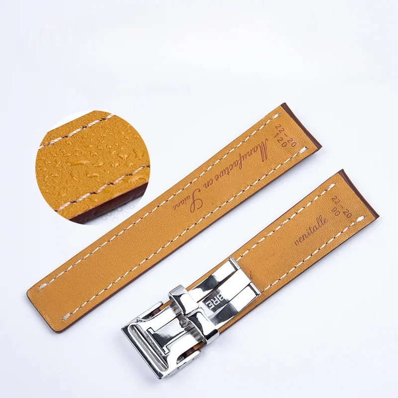 Italian Soft and Skin Friendly Genuine Leather Watch Strap for Breitling Super Ocean Aviation Timing Avenger 22/24mm view 6