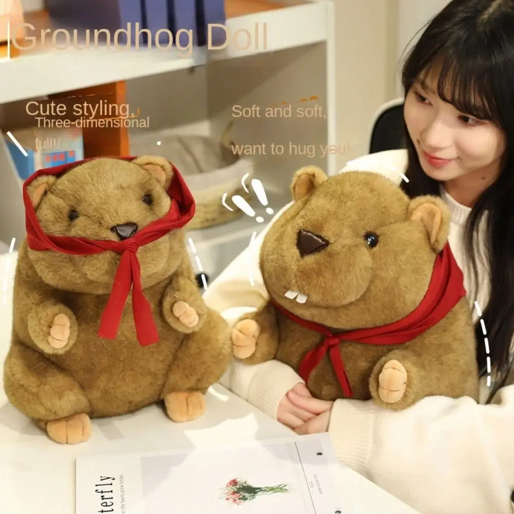 

Cute PP Cotton Simulation Groundhog Doll Lifelike Soft Groundhog Plush Toys Collection Fluffy Stuffed Groundhog Toy Kids Gifts