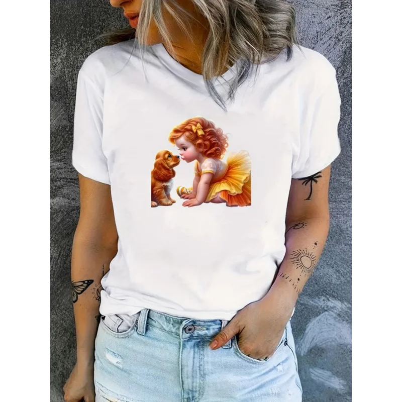 

TSummer New Short SleeveTCartoon Print Loose Fit European and American Style T-Shirt